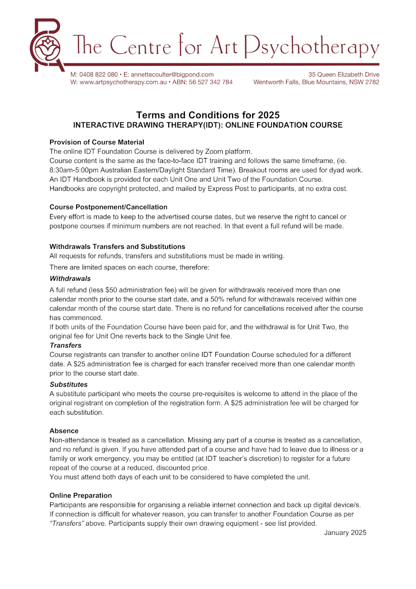 IDT Terms and Conditions 2025